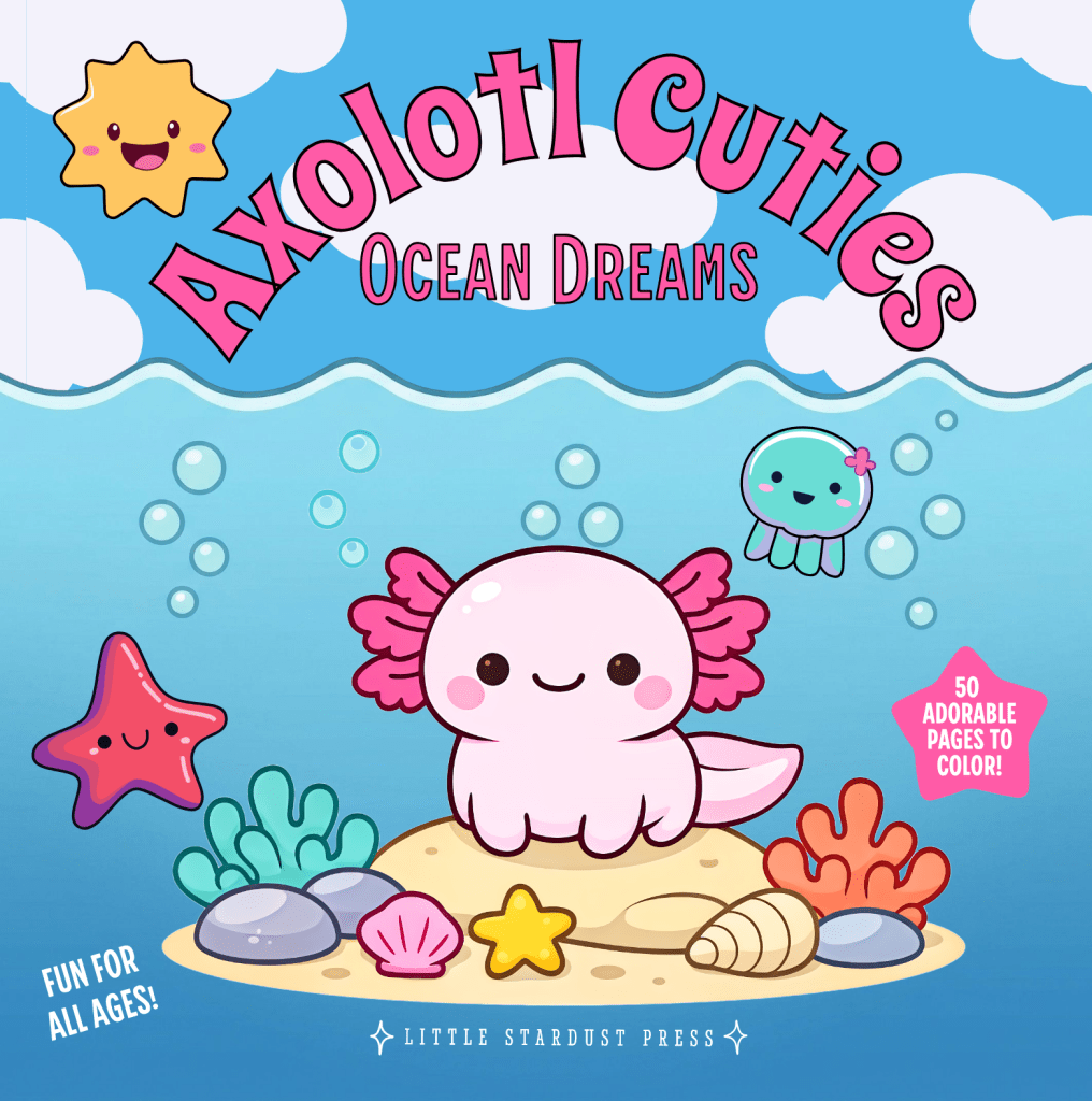 Axolotl Cuties: Ocean Dreams – Digital Coloring Book