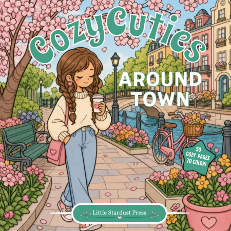 Cozy Cuties: Around Town – Digital Coloring Book