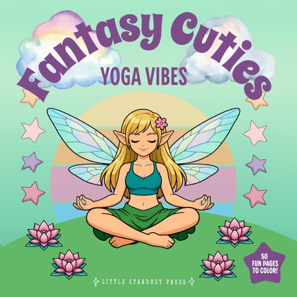 Fantasy Cuties: Yoga Vibes – Digital Coloring Book